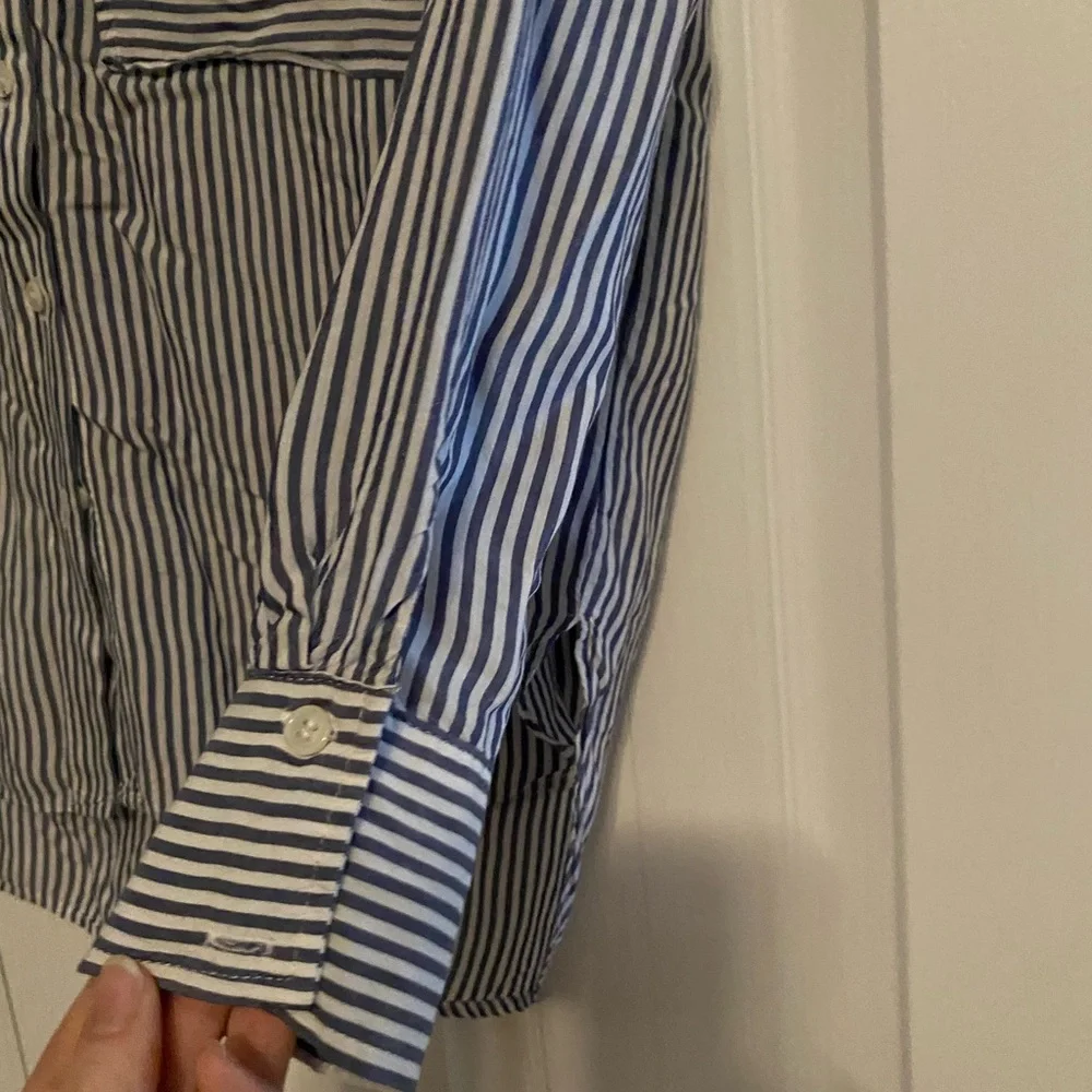 Zara Navy and White Striped Shirt - Picture 4 of 4